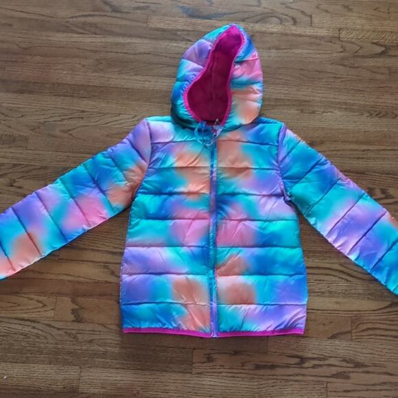 Epic Threads Girls Watercolor Quilted Packable Hooded Jacket girls size (M) NEW - Picture 2 of 5